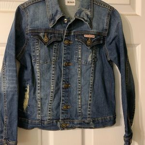 Girls distressed Hudson jean jacket - size 6x